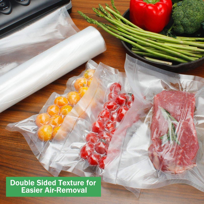 WishDirect Vacuum Sealer Bags Rolls Compatible with FoodSaver 4-Pack 11" x 25' Vacuum Seal Rolls Fit Inside Machine Double-Side Embossed BPA-Free Bags for Sous Vide or Food Storage (Total 100 Feet) - Image 4